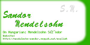 sandor mendelsohn business card